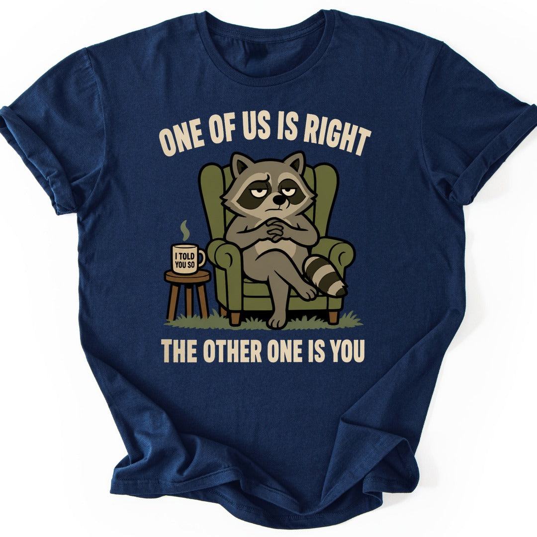 Smug Raccoon T-shirt — Navy