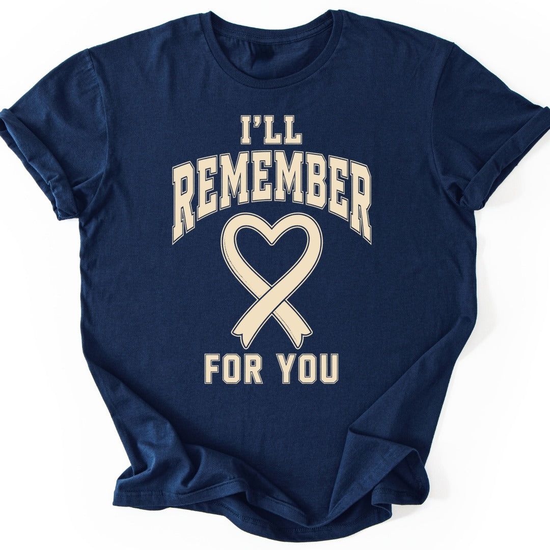 Remember Ribbon T-shirt — Navy