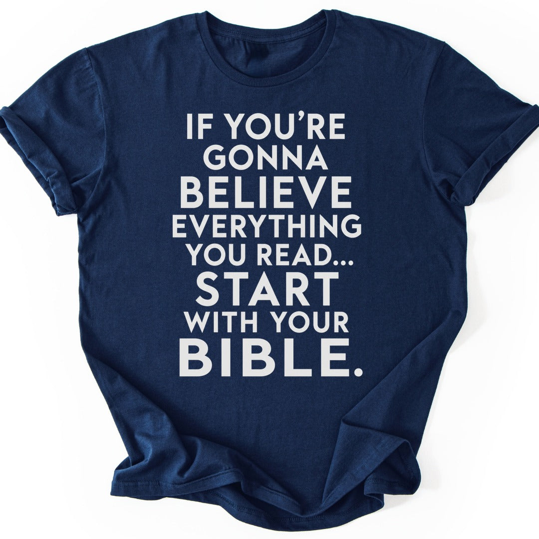 Start With Bible T-shirt — Navy