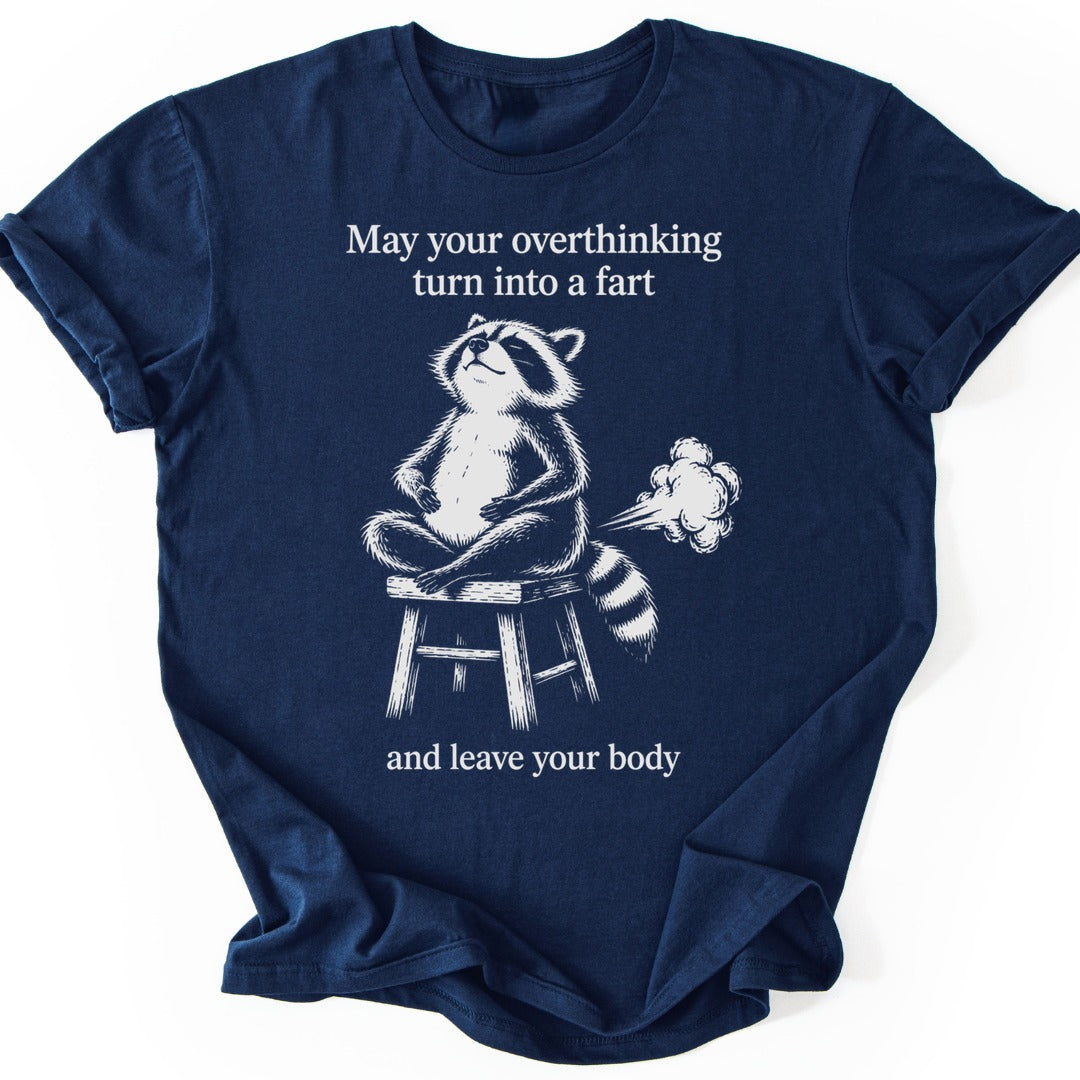 Meditating Raccoon T-shirt — Navy