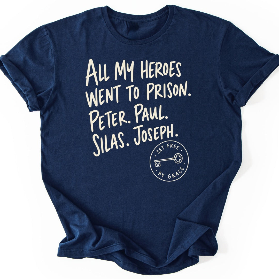 Prison Heroes T-shirt — Navy