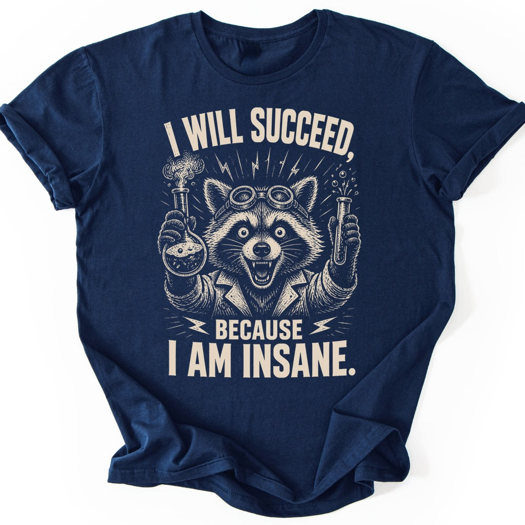 Mad Scientist Raccoon T-shirt — Navy