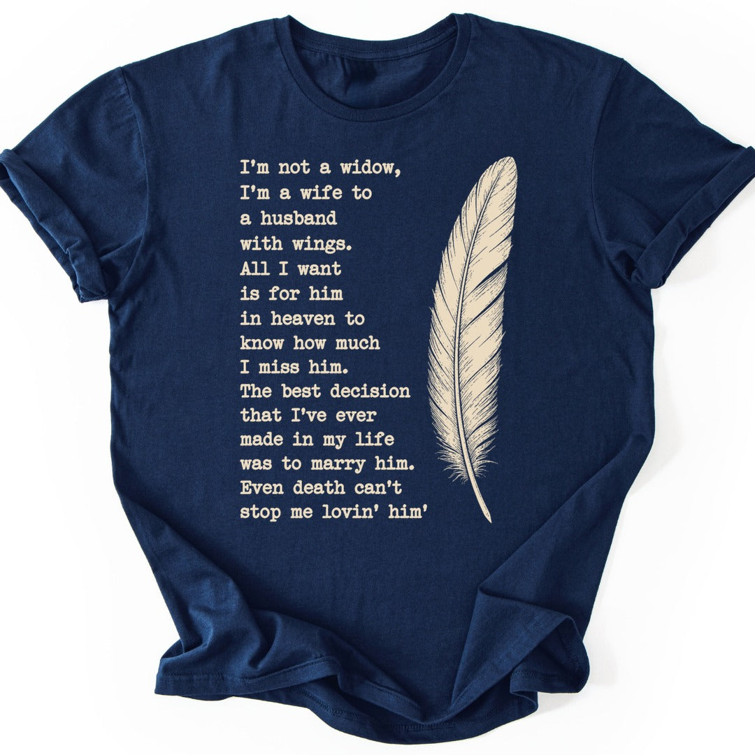 Husband Feather T-shirt — Navy