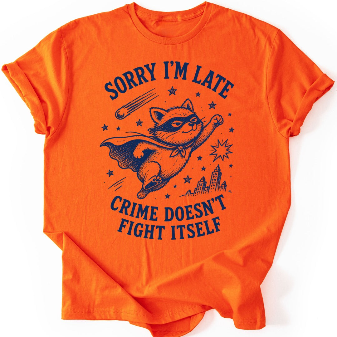 Superhero Raccoon T-shirt — Orange