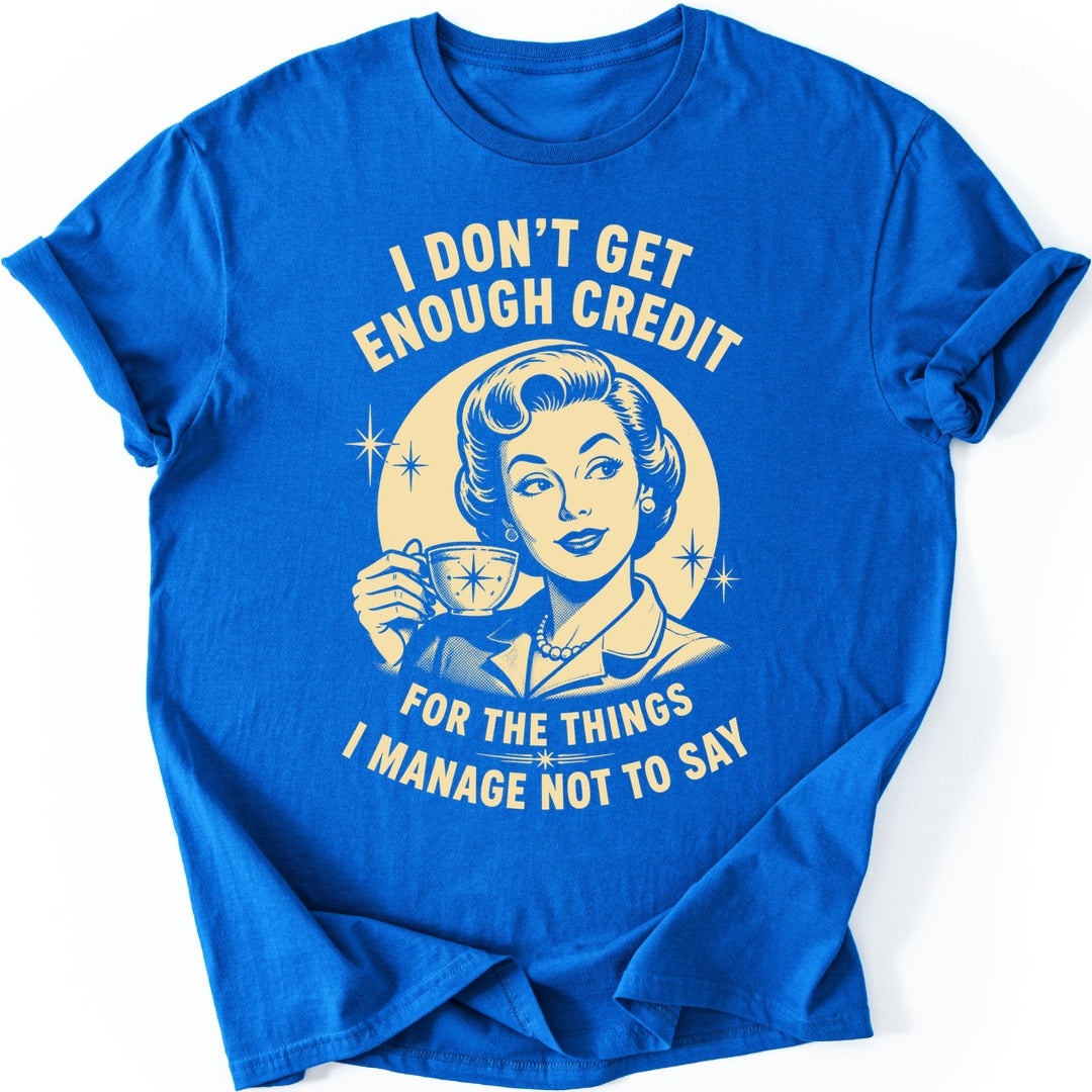 Enough Credit T-shirt — Royal