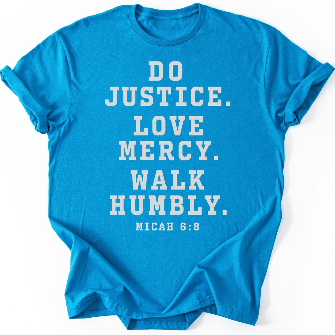 Walk Humbly T-shirt — Sapphire