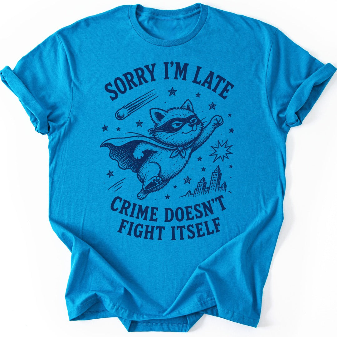 Superhero Raccoon T-shirt — Sapphire