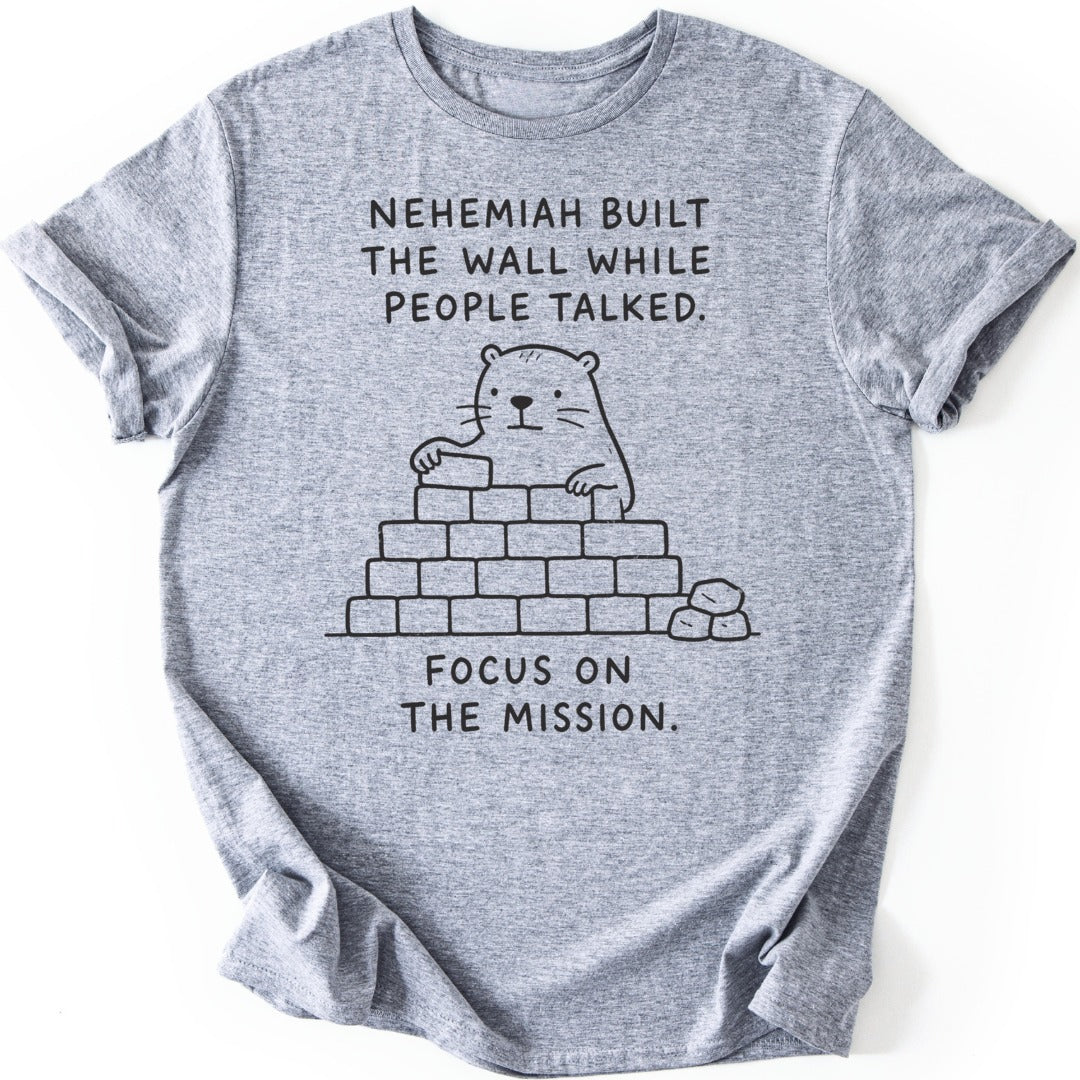 Nehemiah's Wall T-shirt — Sport Grey
