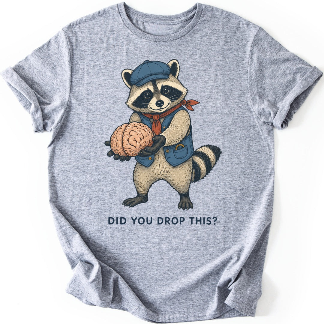 Brain Raccoon T-shirt — Sport Grey