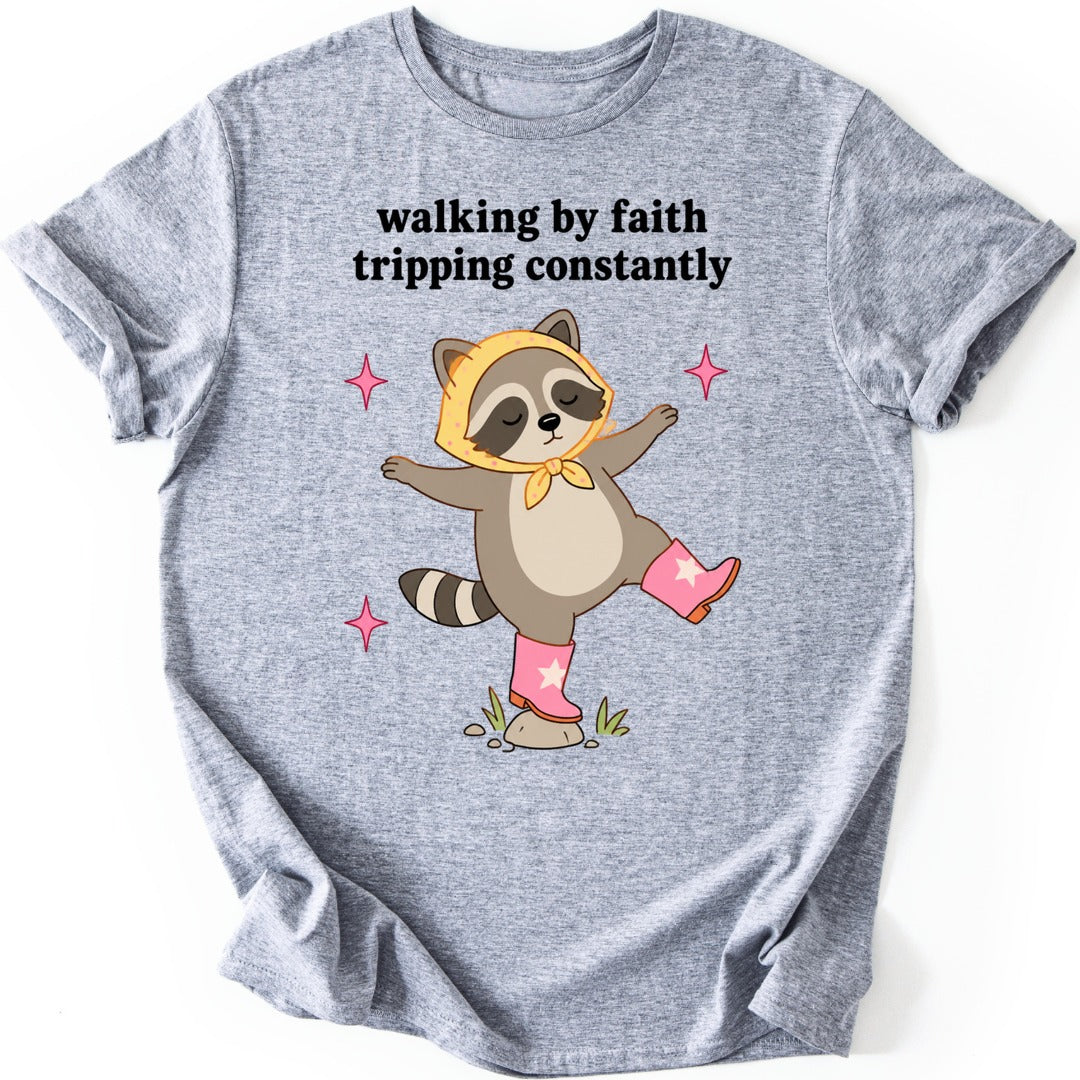Faithful Raccoon T-shirt — Sport Grey