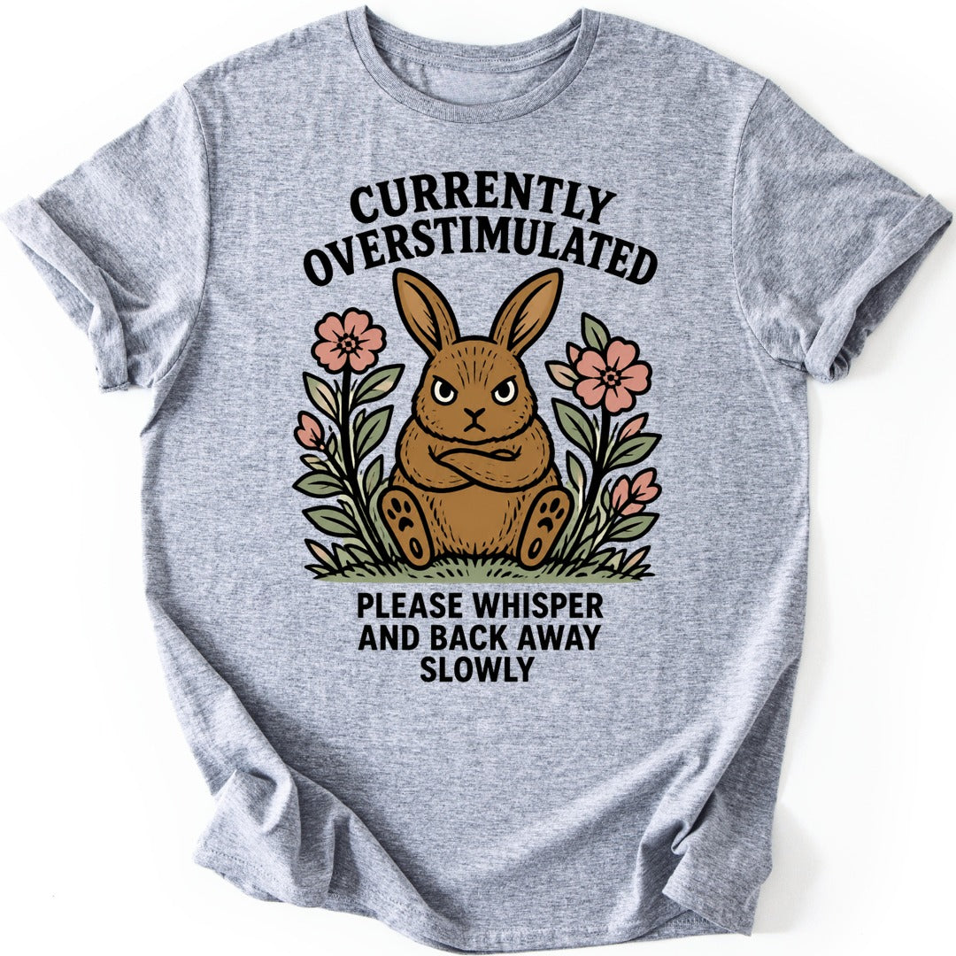 Overstimulated Bunny T-shirt — Sport Grey