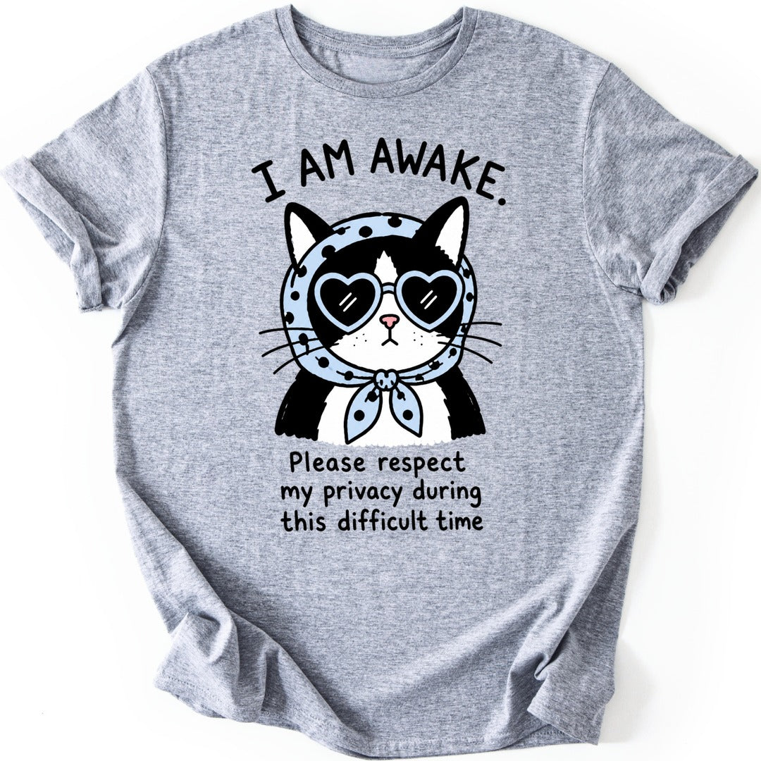 Privacy Cat T-shirt — Sport Grey
