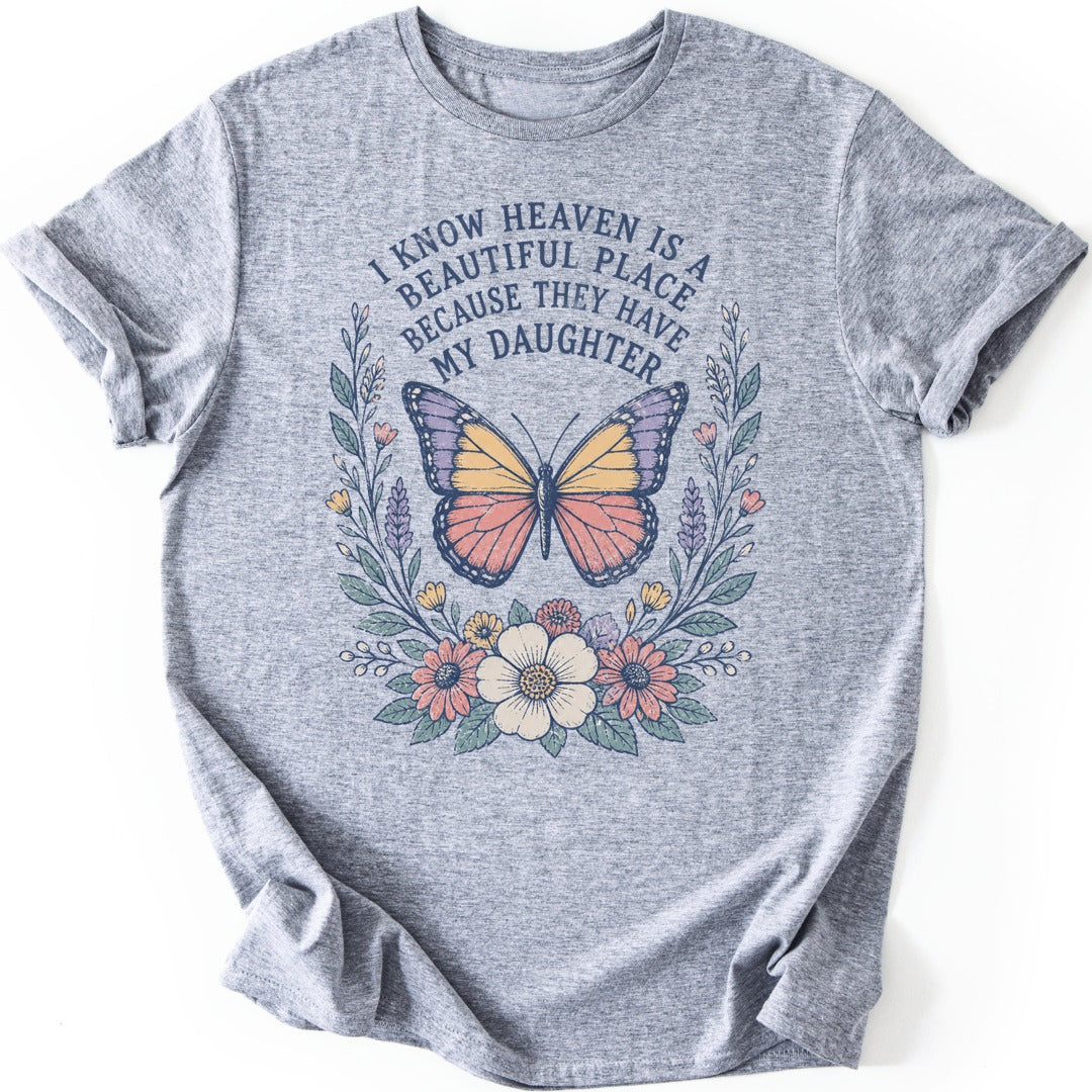 Daughter Butterfly T-shirt — Sport Grey