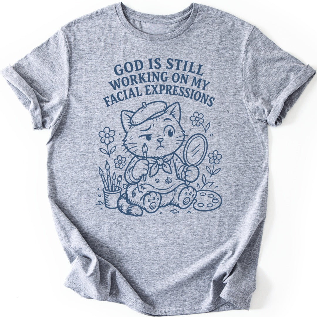 Facial Expressions Kitten T-shirt — Sport Grey