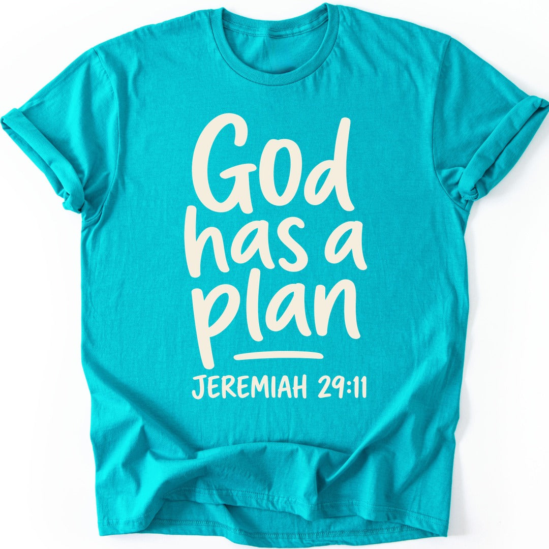 God's Plan T-shirt — Tropical Blue