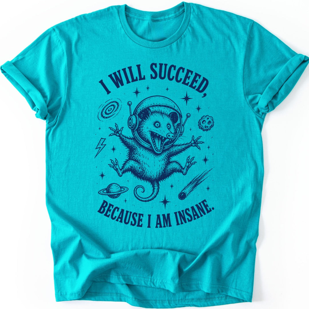 Space Possum T-shirt — Tropical Blue
