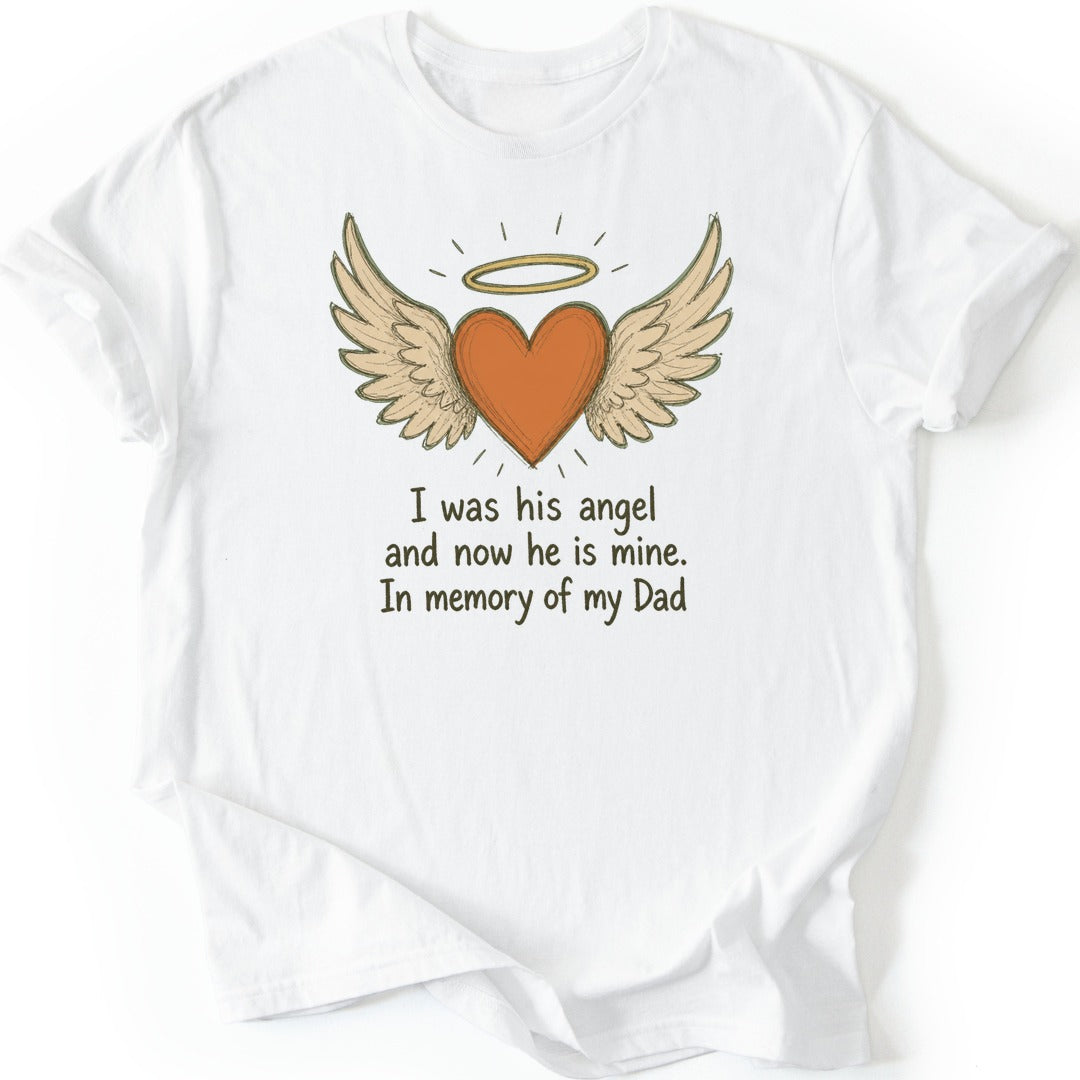 Dad Angel Heart T-shirt — White